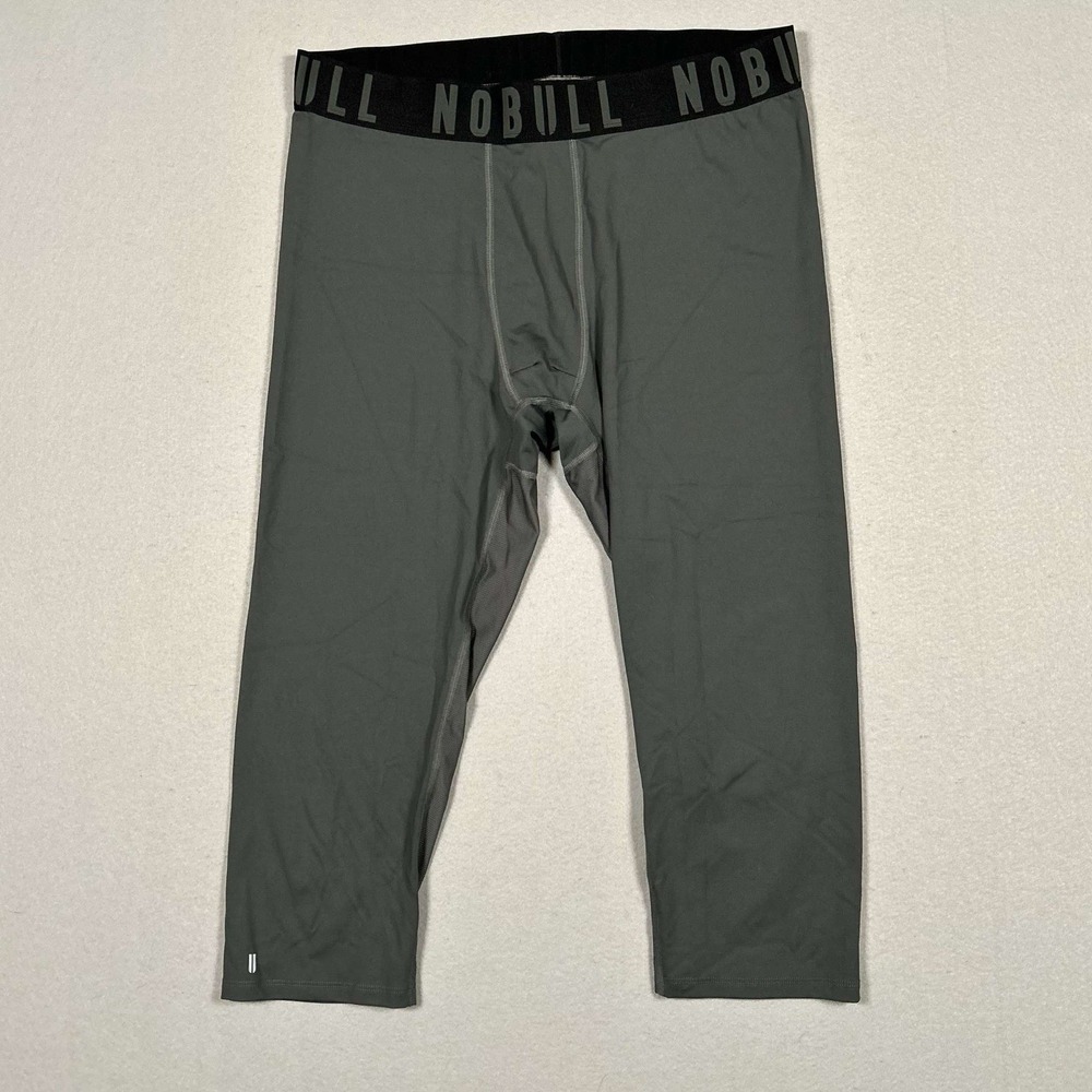 NoBull Half Compression Tights Mens Size 3XL Gray Athletic Stretch USA Joggers